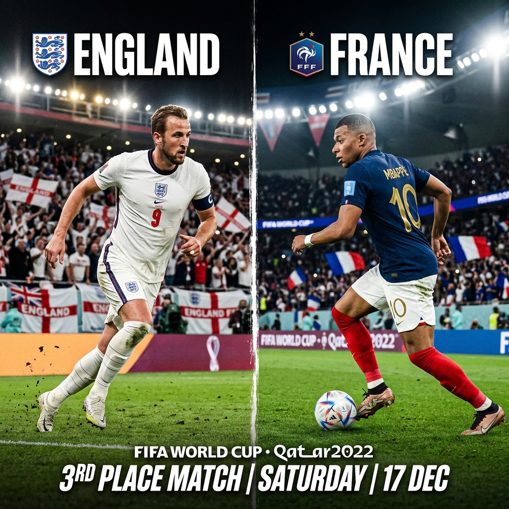 Inglaterra vs Francia por el 3er Puesto del Mundial 2026